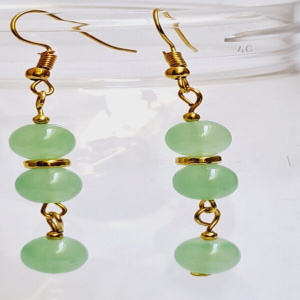 Elegant Green Beaded Dangle Earrings – Handmade Jewelry for Women - EABE0005