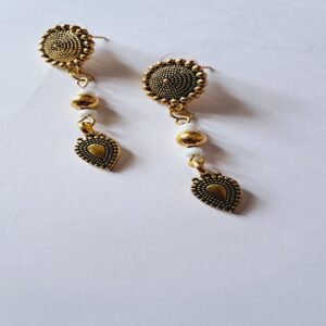 Traditional Ethnic Earrings with Antique Gold Finish - EAOX0001