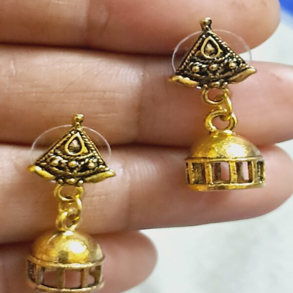 Oxidized Mini Jhumka Earrings Traditional Ethnic Jewelry - EAOX0027
