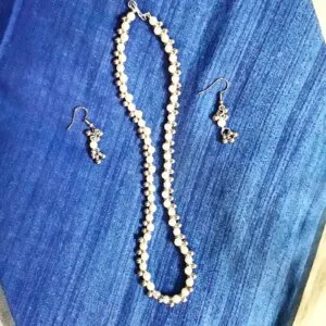Handcrafted Pearl Bead Necklace & Earrings Set – Timeless Beauty – JSBE0010