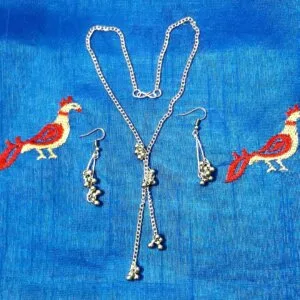 Stylish Silver-Tone Chain Necklace Set with Bell Charms – JSBE0012