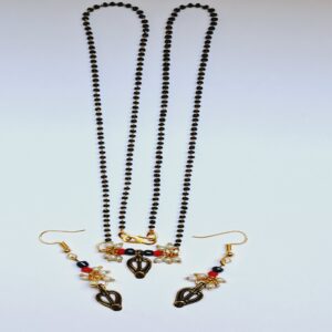 Graceful Traditional Mangalsutra Set with Pearl & Red Bead Accents – MASE0002