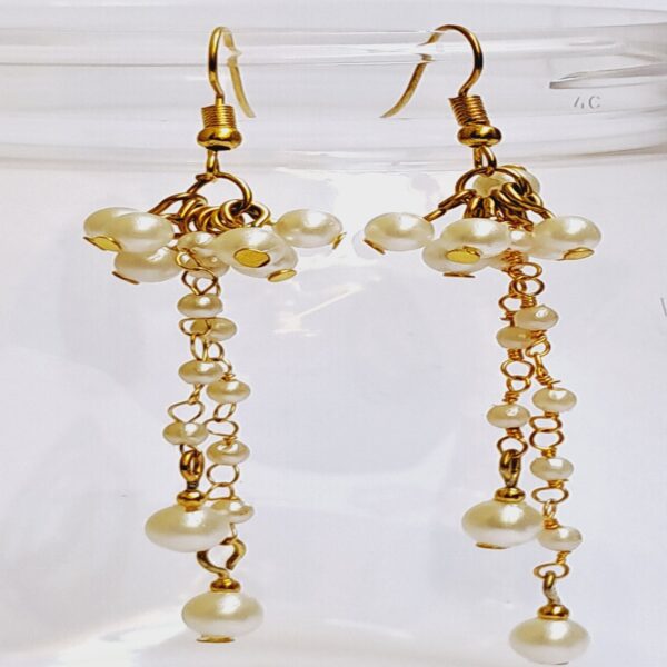 Elegant Pearl Drop Dangle Earrings – Handmade Jewelry for Women - EABE0007