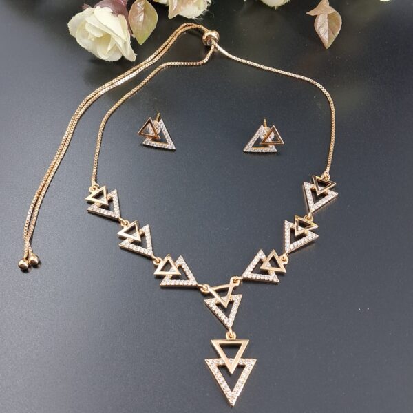 Trendy Triangle Design Artificial Necklace Set for Women- JSTR0001