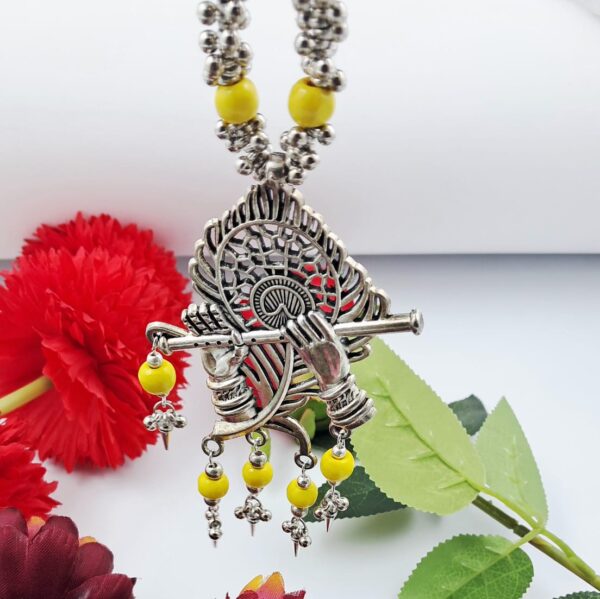 krishna-flute-oxidized-necklace-set JSOX0016