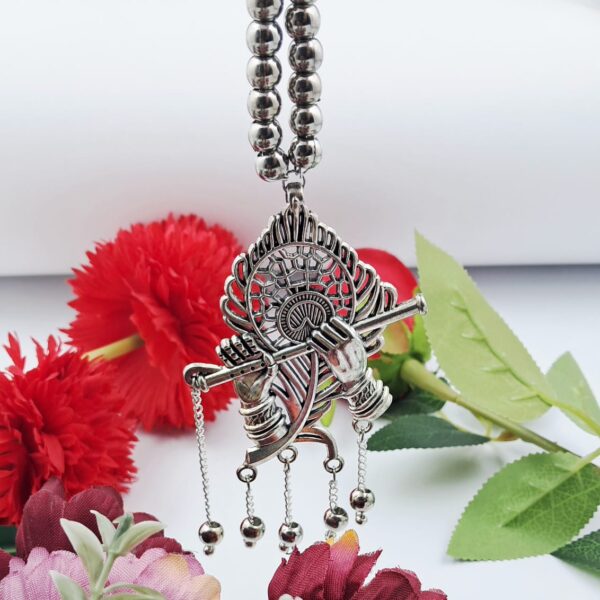 krishna-flute-oxidized-necklace-set JSOX0016 - Image 4