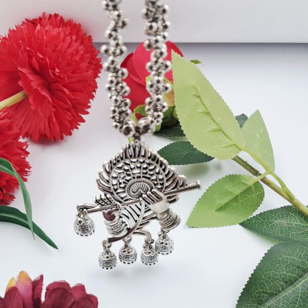 krishna-flute-oxidized-necklace-set JSOX0016 - Image 3