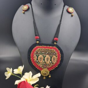 Handcrafted Embroidered Tribal Pendant Necklace Set – JSFA0043