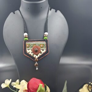 Handcrafted Fabric Statement Pendant Necklace – Ethnic Boho Jewellery – NEFA0006