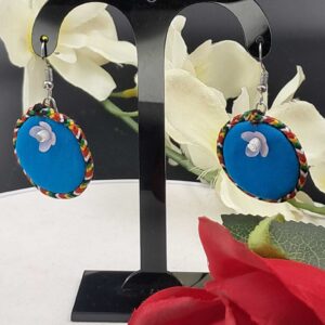 Handmade Fabric Round Earrings for Women | Floral Cotton Earrings | Lightweight Ethnic Boho Earrings | Artisan Handmade Jewellery – EAFA0065
