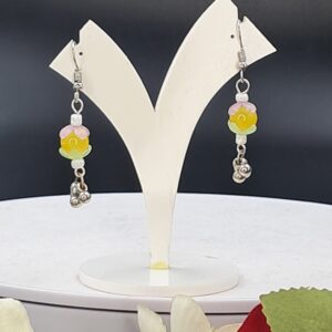 Handcrafted Pastel Beaded Drop Earrings with Ghungroo Charms –  RUG0004