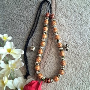 Handmade Orange Floral Beaded Necklace & Earrings Set for Women – JSFA0067